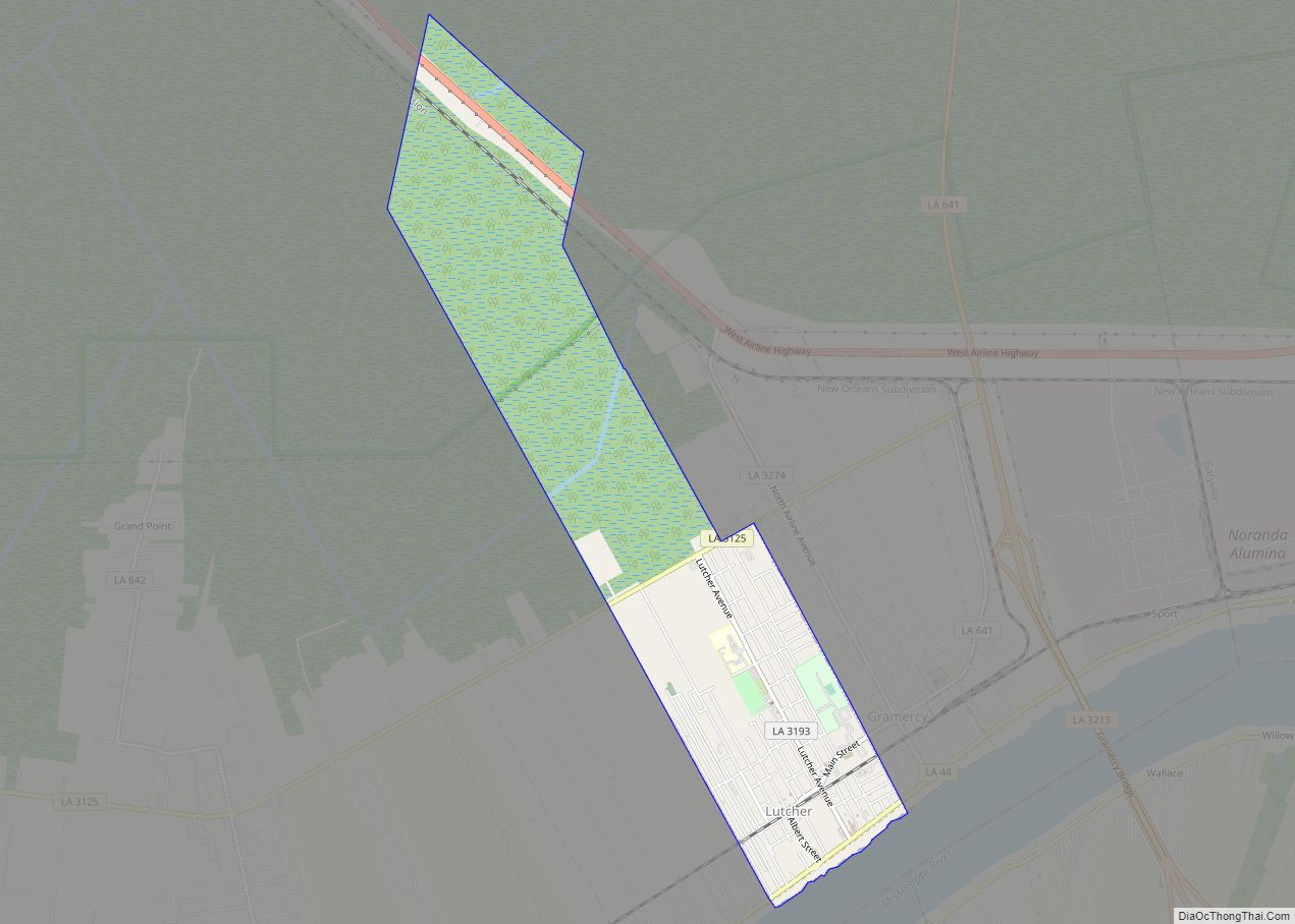 Map of Lutcher town