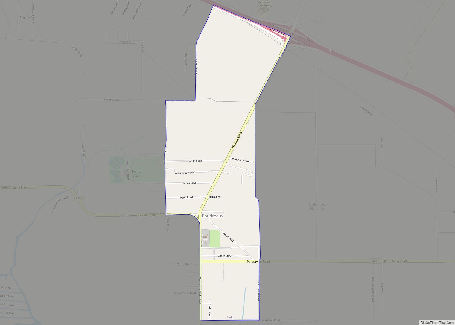 Map of Lydia CDP, Louisiana