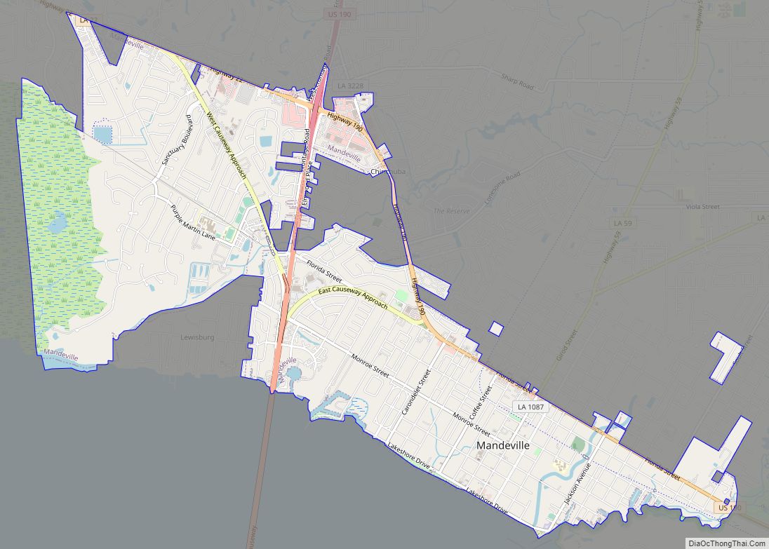 Map of Mandeville city