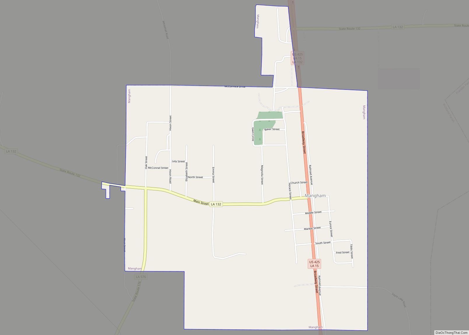 Map of Mangham town