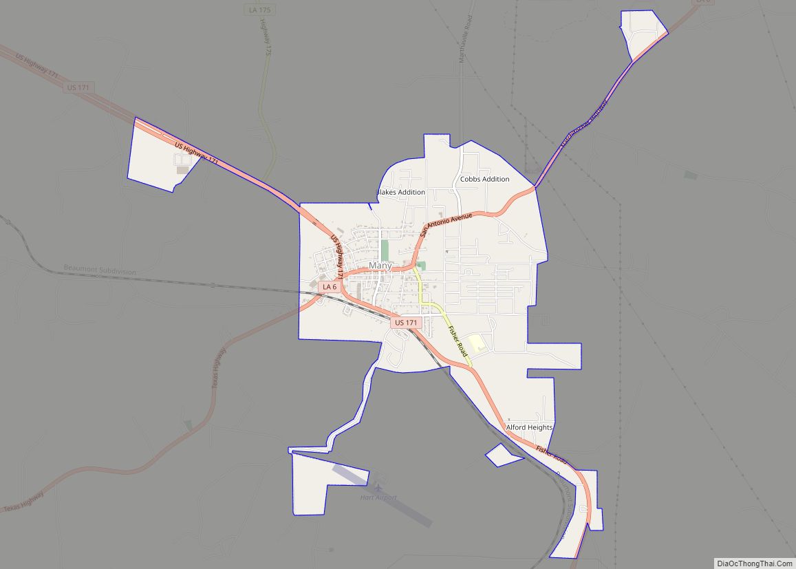 Map of Many town