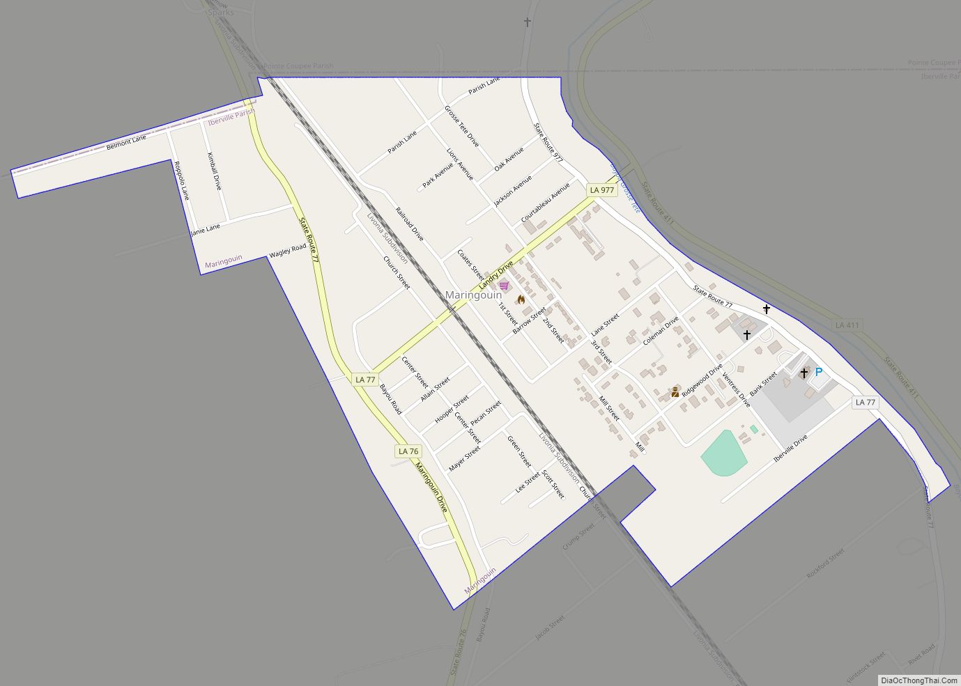 Map of Maringouin town