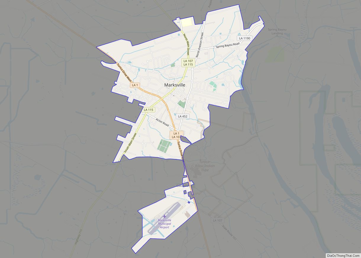 Map of Marksville city