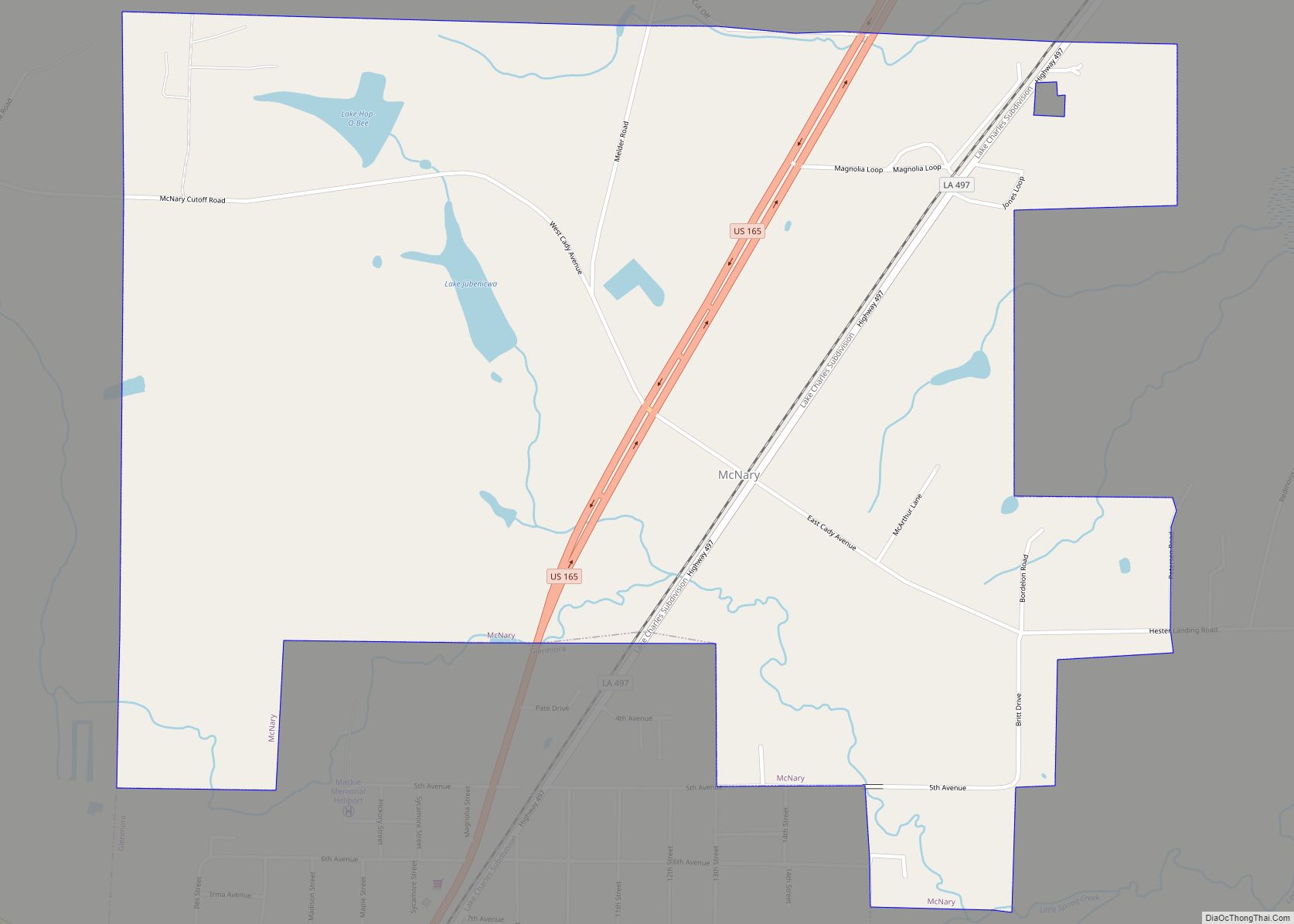 Map of McNary village, Louisiana