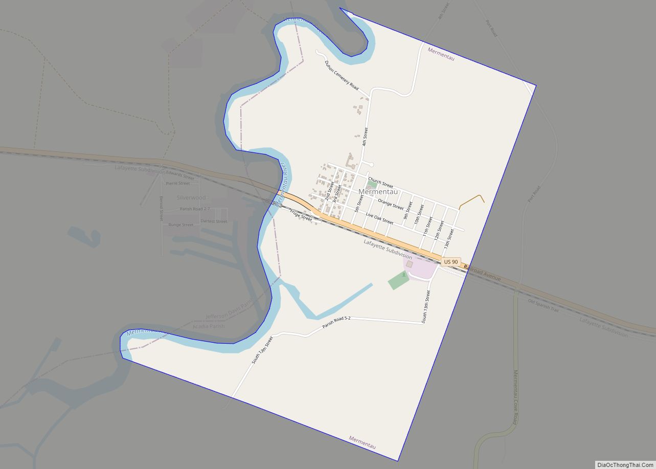 Map of Mermentau village