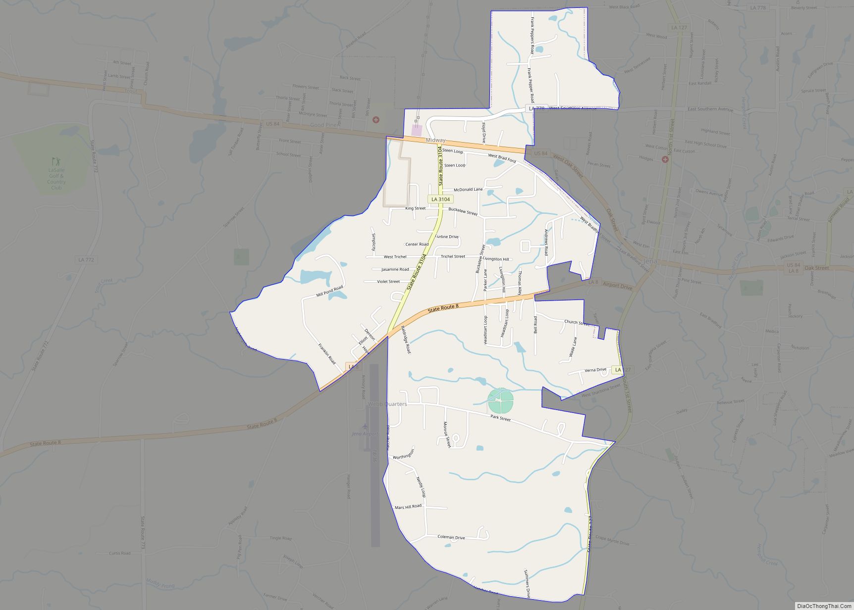 Map of Midway CDP, Louisiana