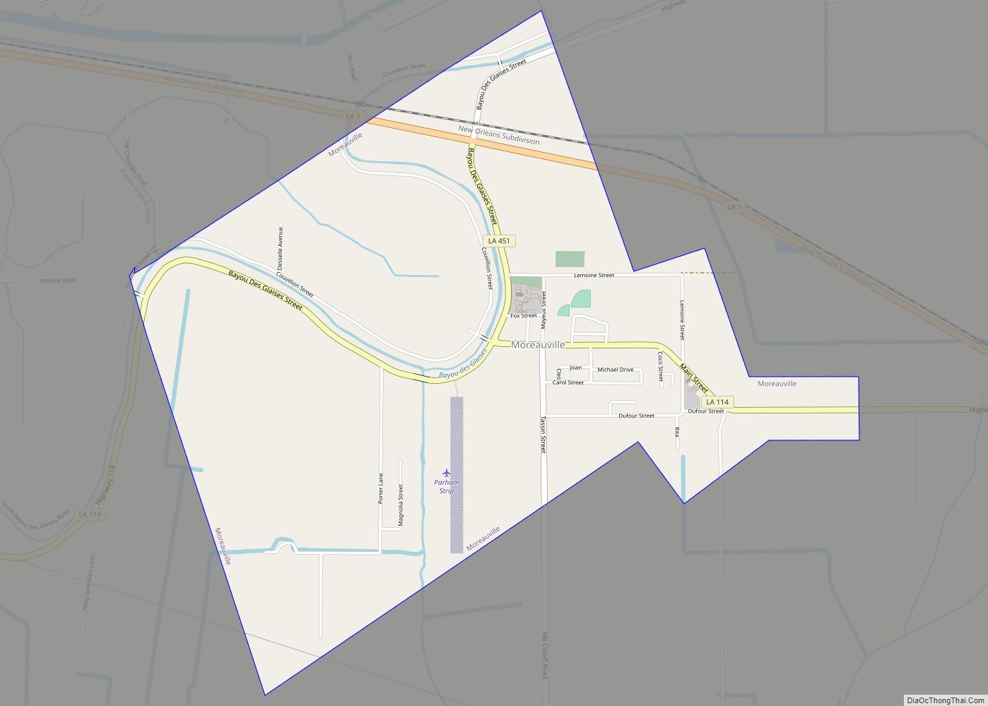 Map of Moreauville village