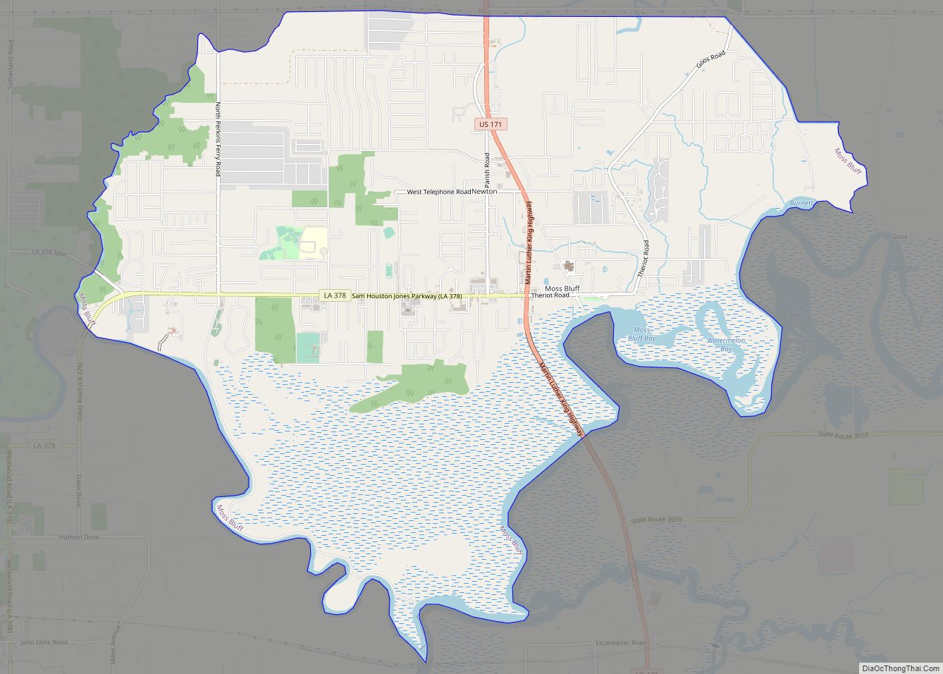 Map of Moss Bluff CDP