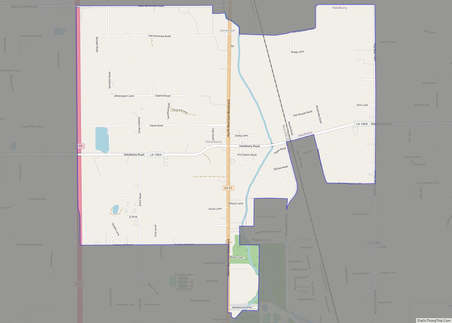 Map of Natalbany CDP