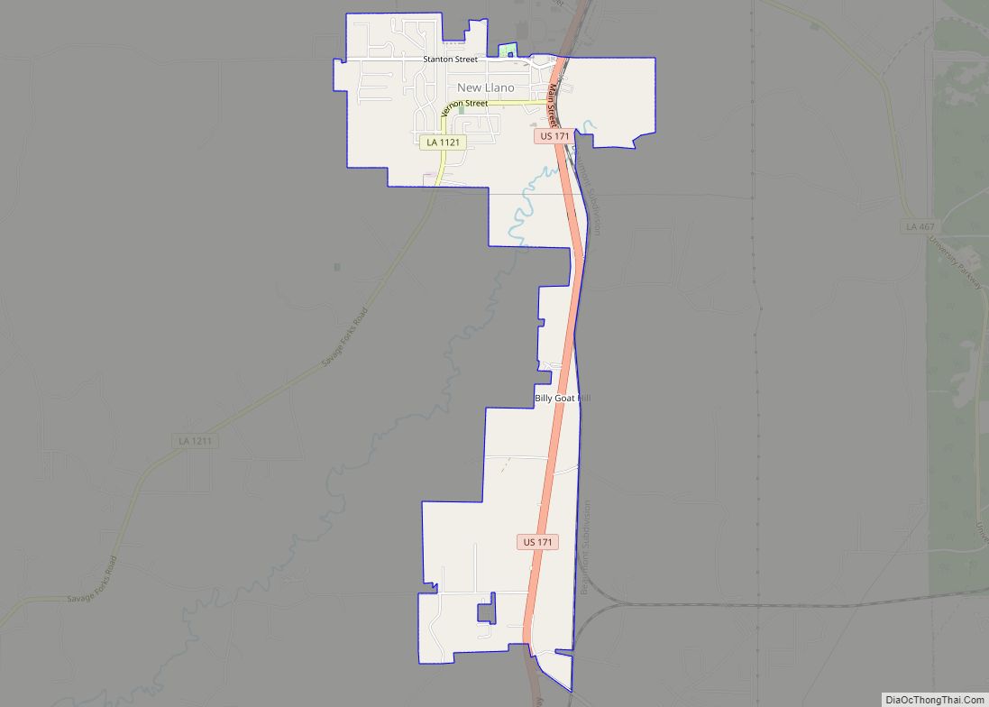 Map of New Llano town