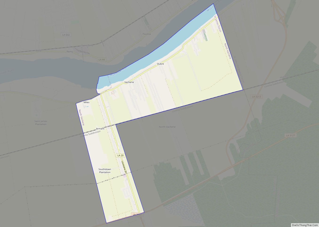 Map of North Vacherie CDP