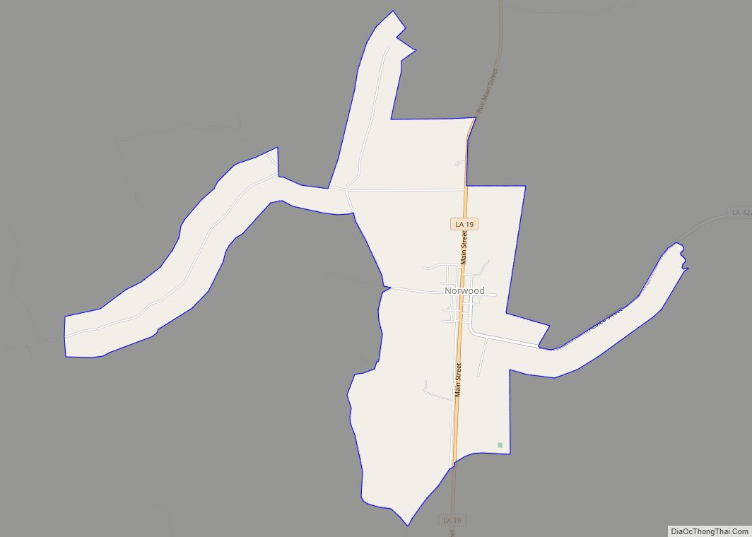 Map of Norwood village, Louisiana