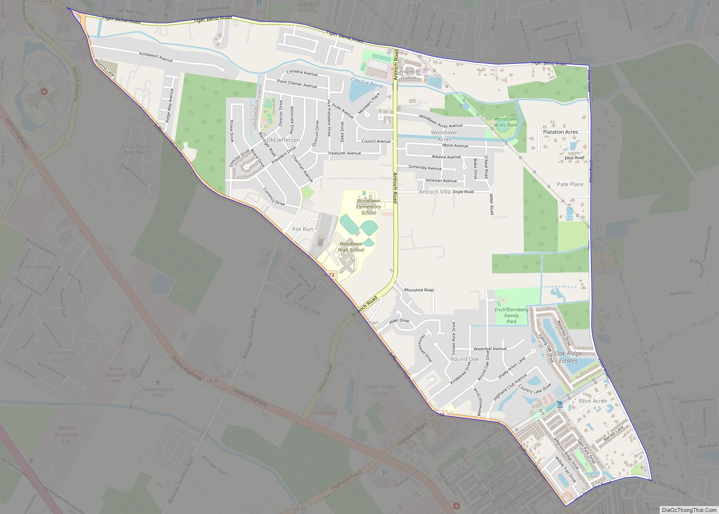 Map of Old Jefferson CDP