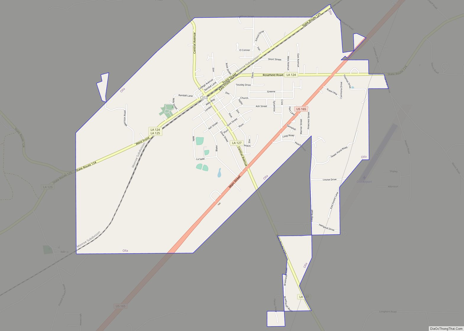 Map of Olla town