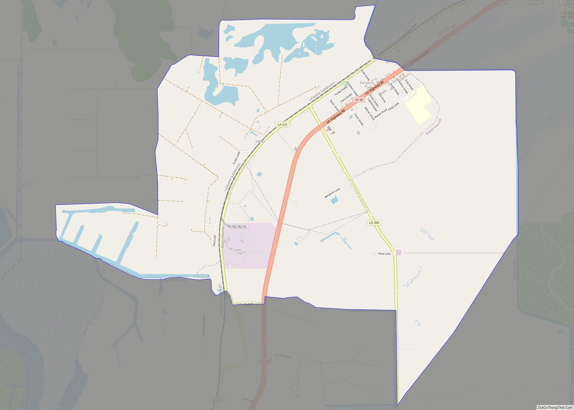 Map of Paradis CDP