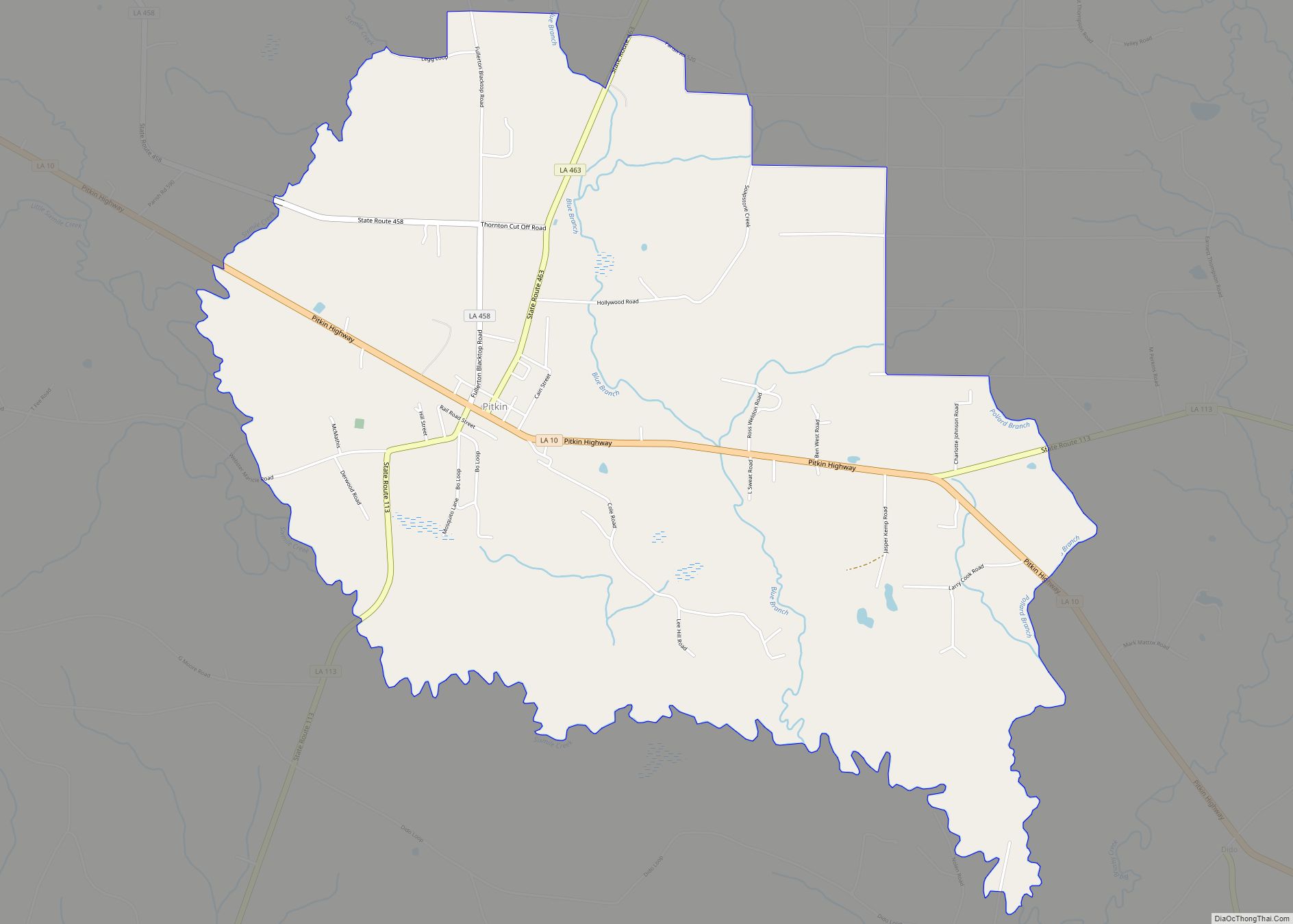 Map of Pitkin CDP, Louisiana