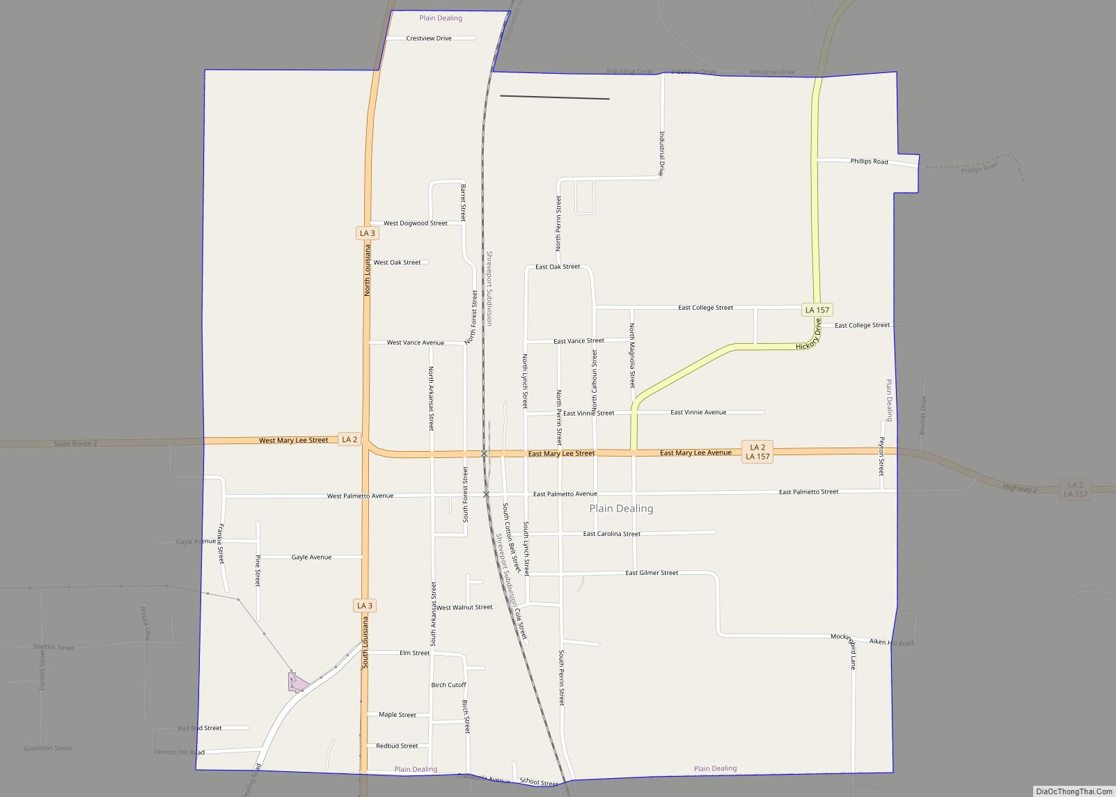 Map of Plain Dealing town