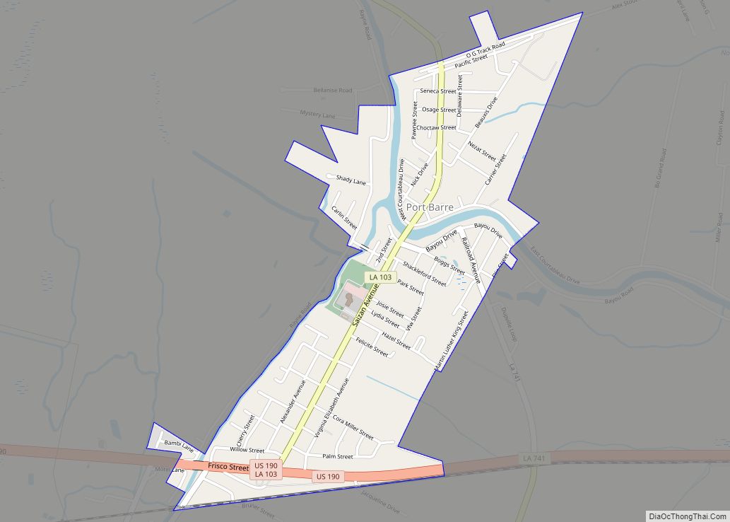 Map of Port Barre town