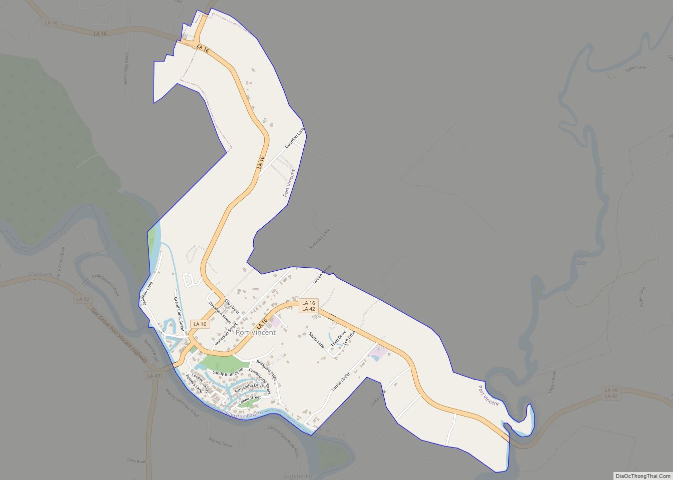 Map of Port Vincent village