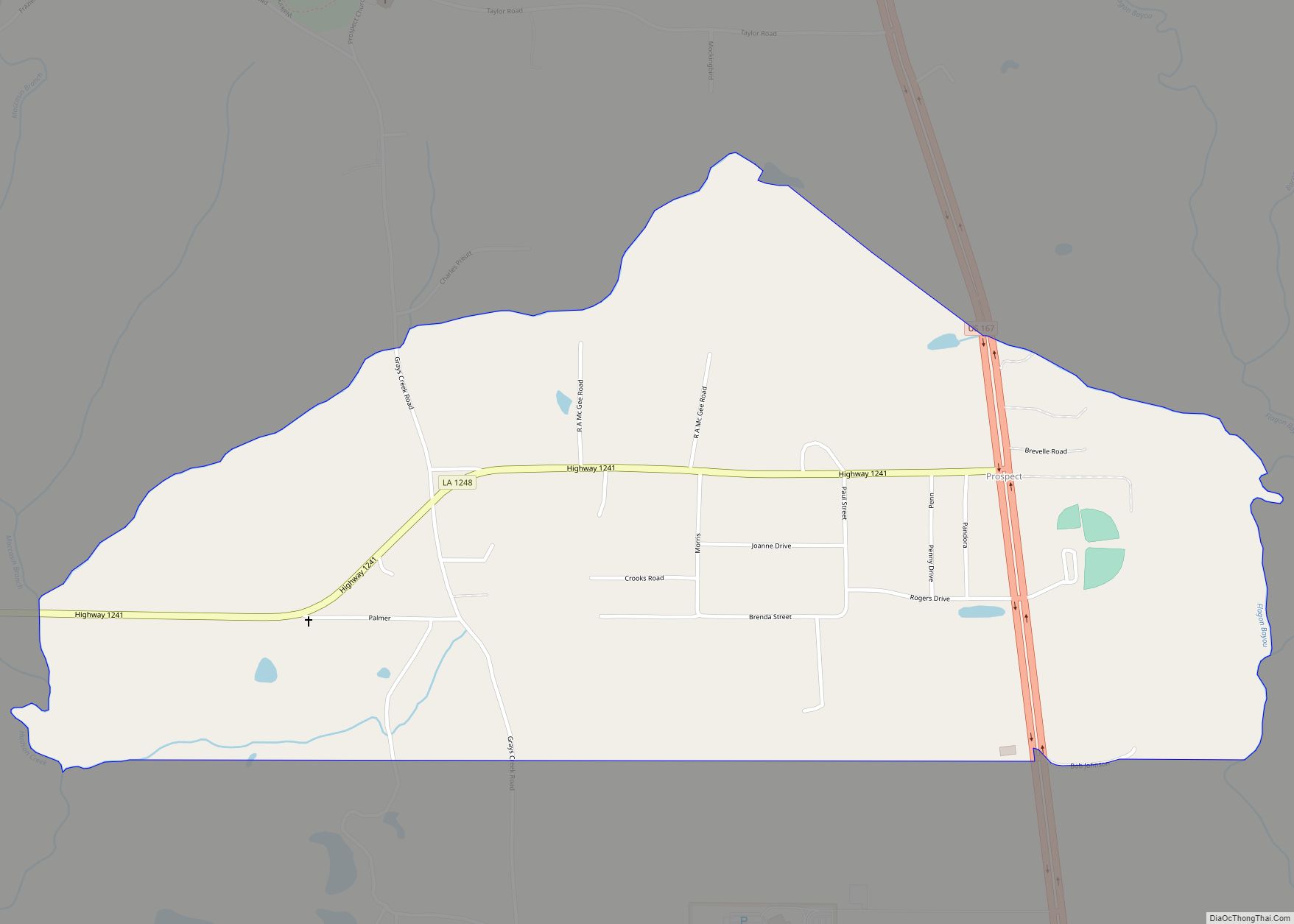 Map of Prospect CDP, Louisiana