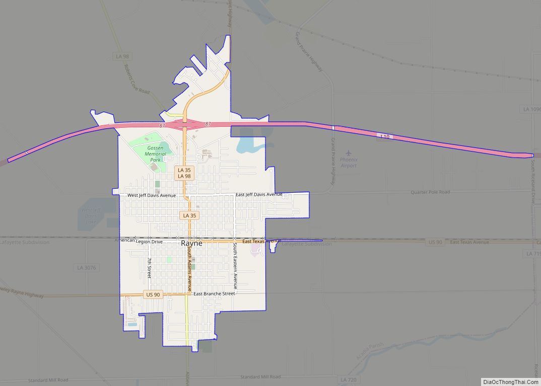 Map of Rayne city