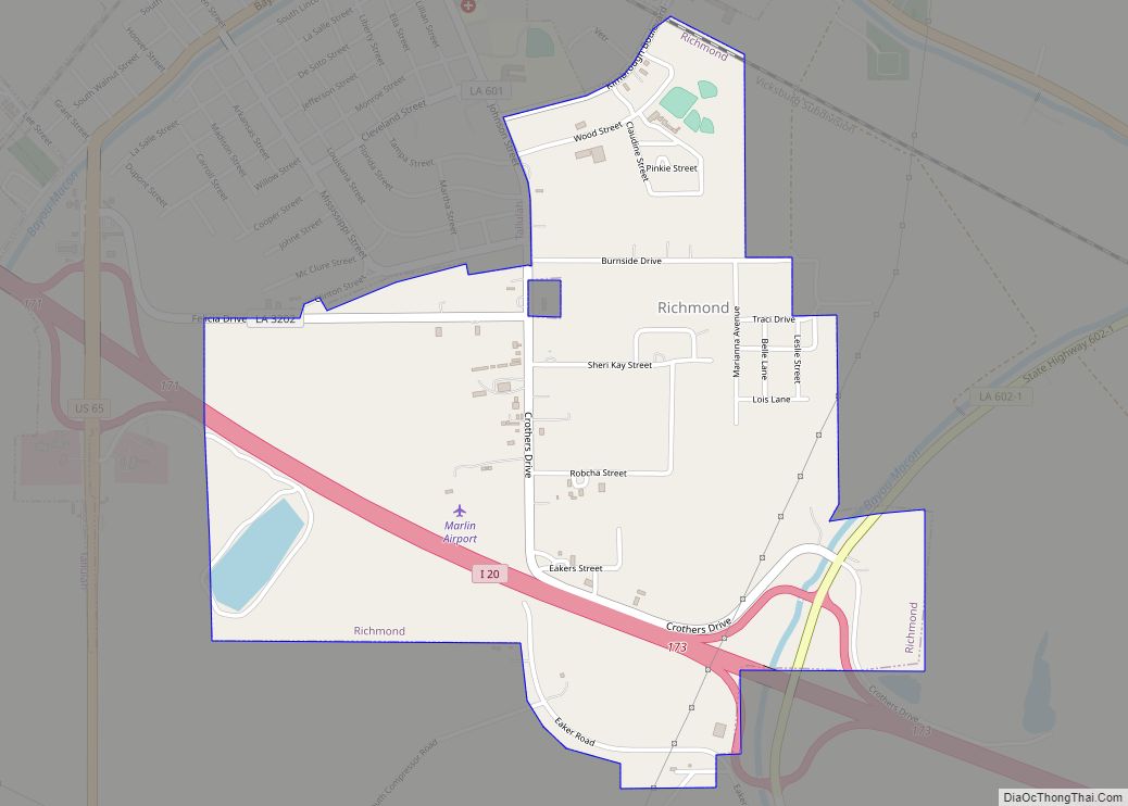 Map of Richmond village, Louisiana