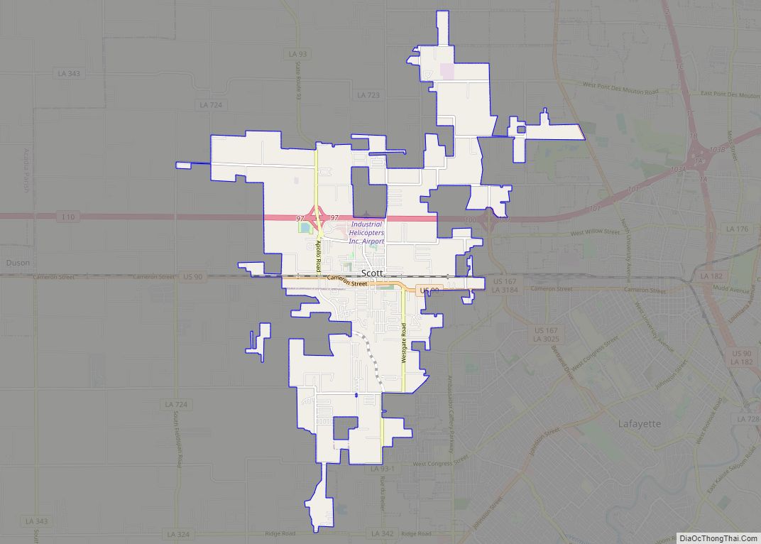 Map of Scott city, Louisiana