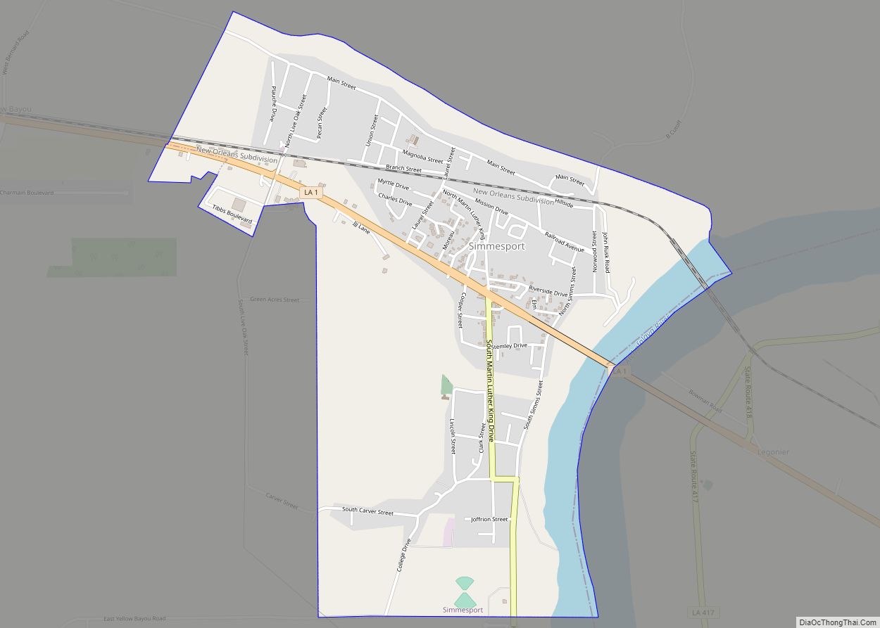 Map of Simmesport town