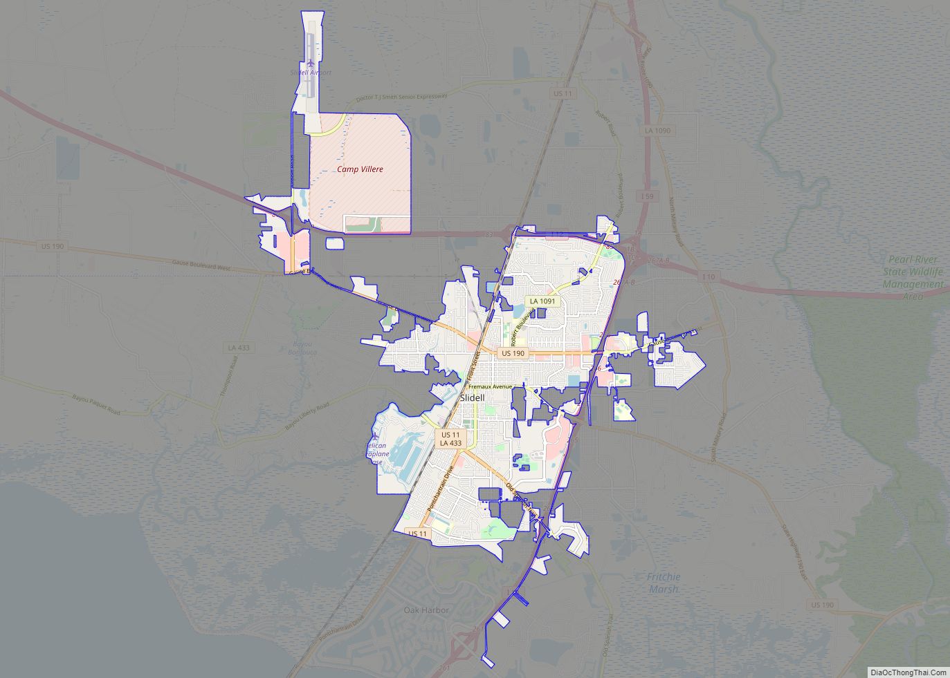 Map of Slidell city