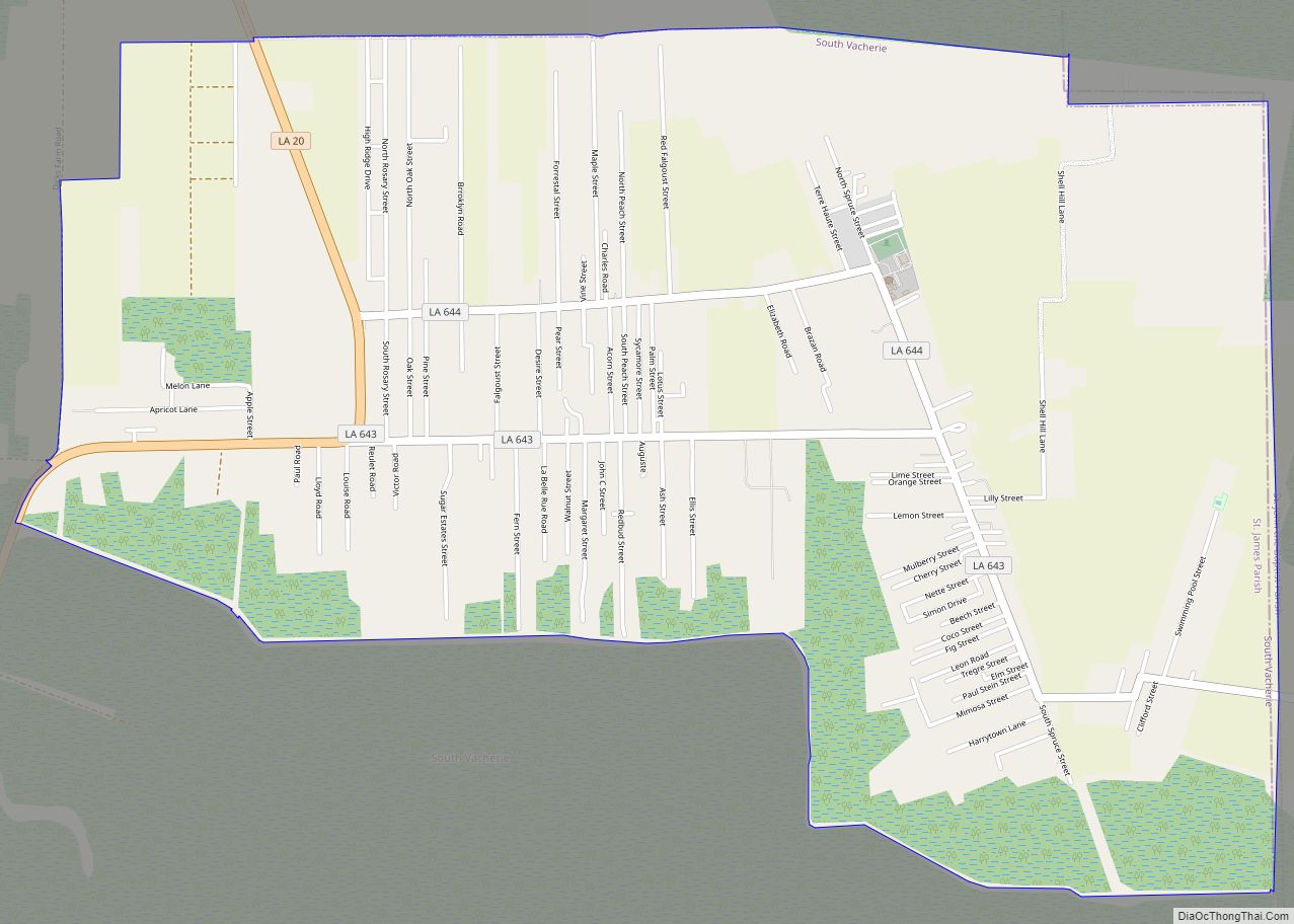 Map of South Vacherie CDP