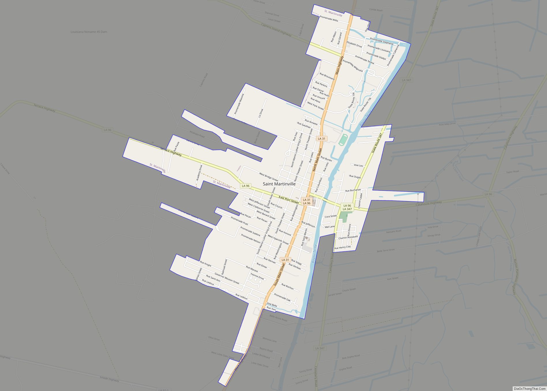 Map of St. Martinville city