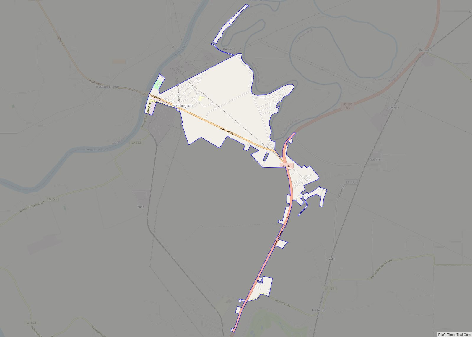 Map of Sterlington town