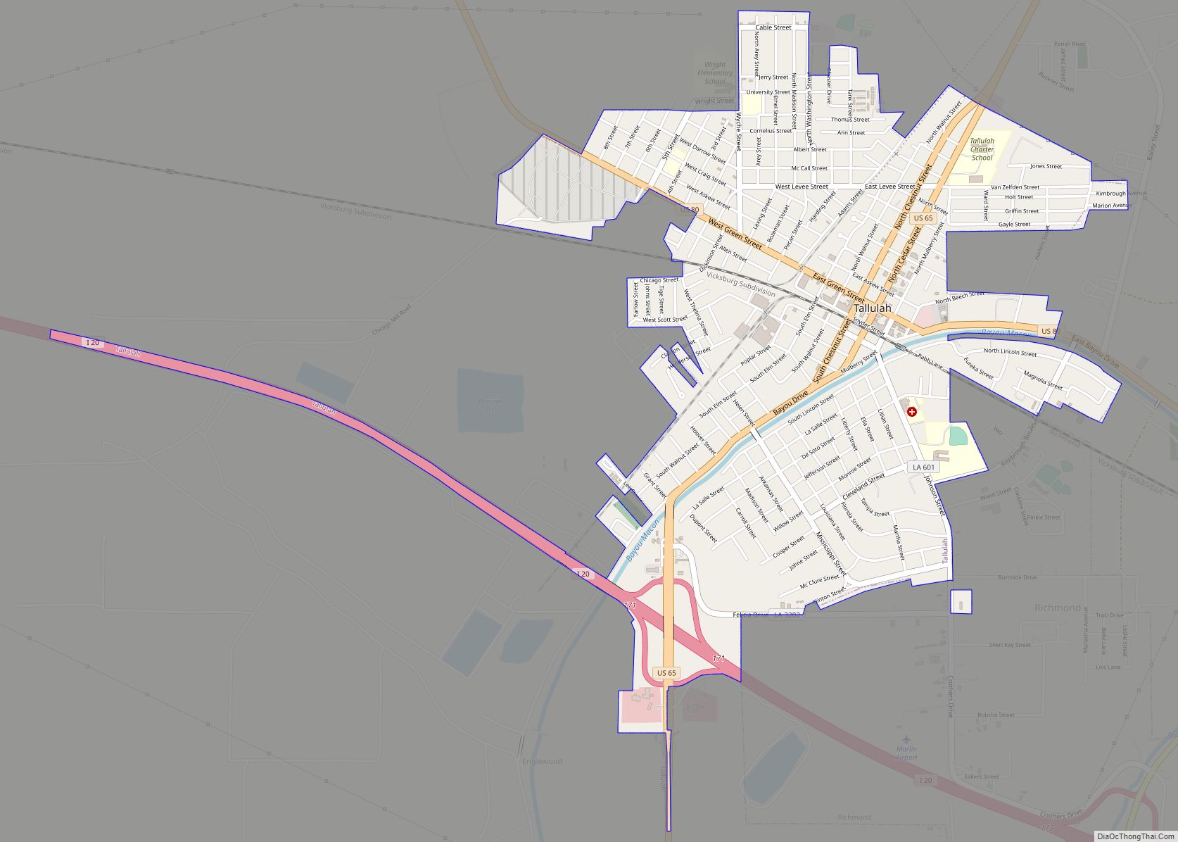 Map of Tallulah city