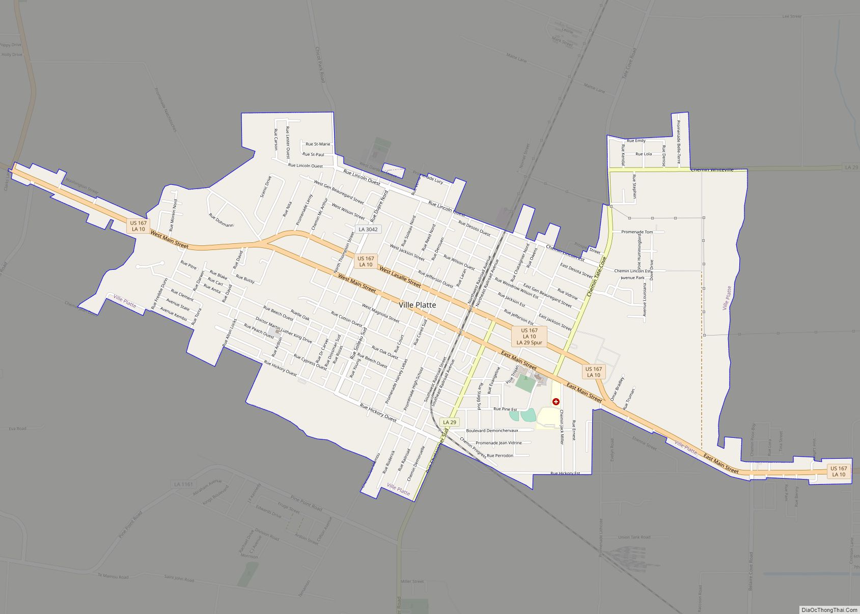 Map of Ville Platte city