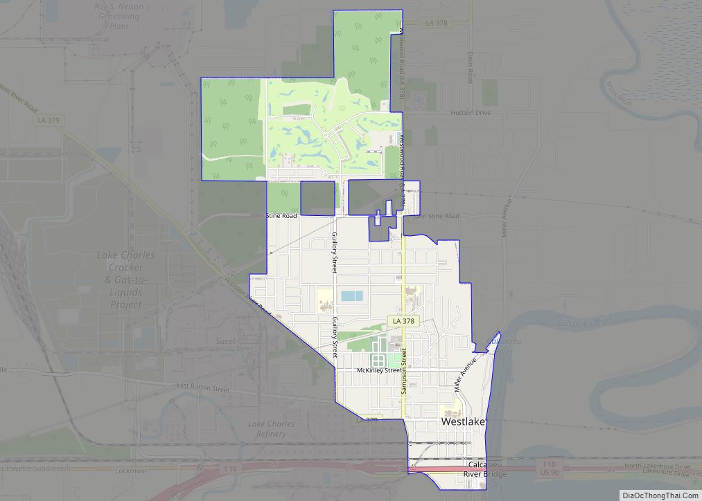 Map of Westlake city, Louisiana