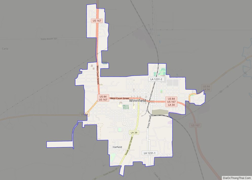 Map of Winnfield city