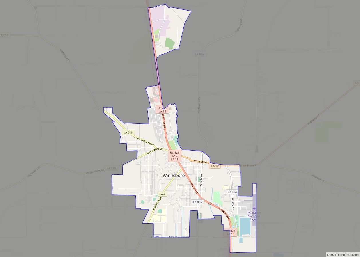 Map of Winnsboro city