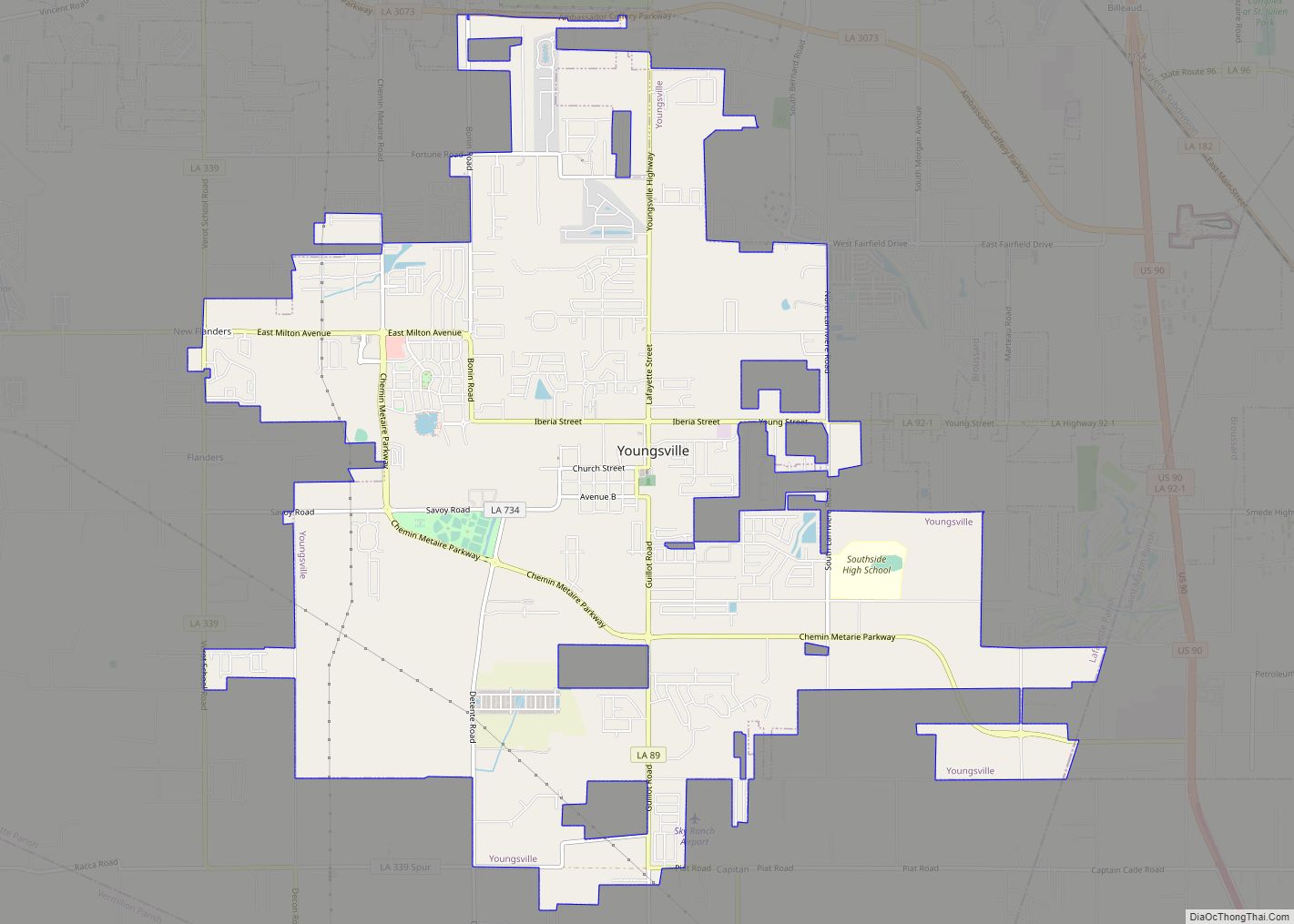 Map of Youngsville city