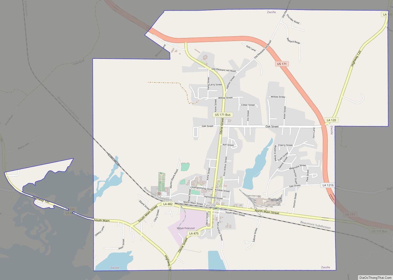 Map of Zwolle town