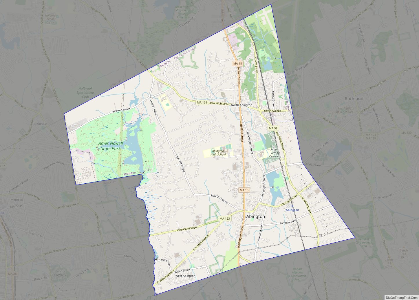 Map of Abington CDP