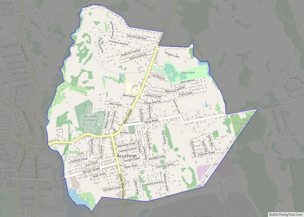 Map of Acushnet Center CDP