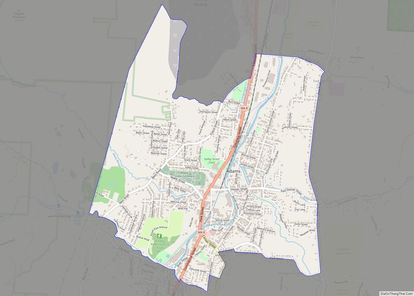 Map of Adams CDP