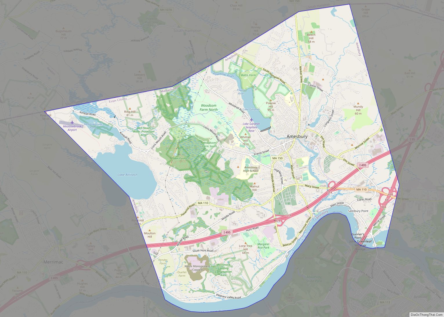 Map of Amesbury Town city