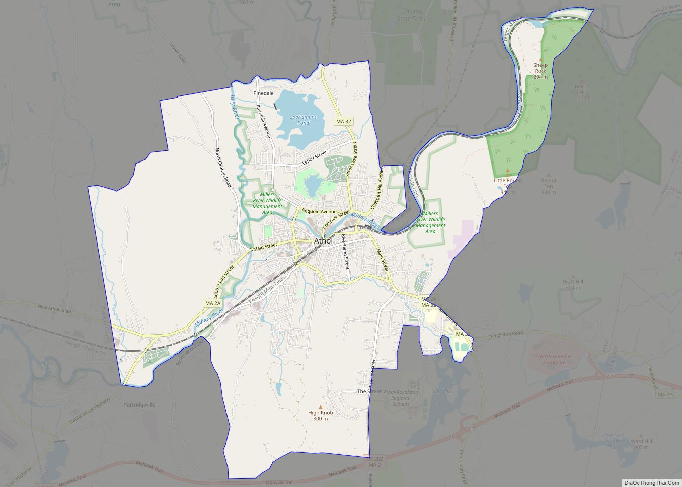Map of Athol CDP, Massachusetts