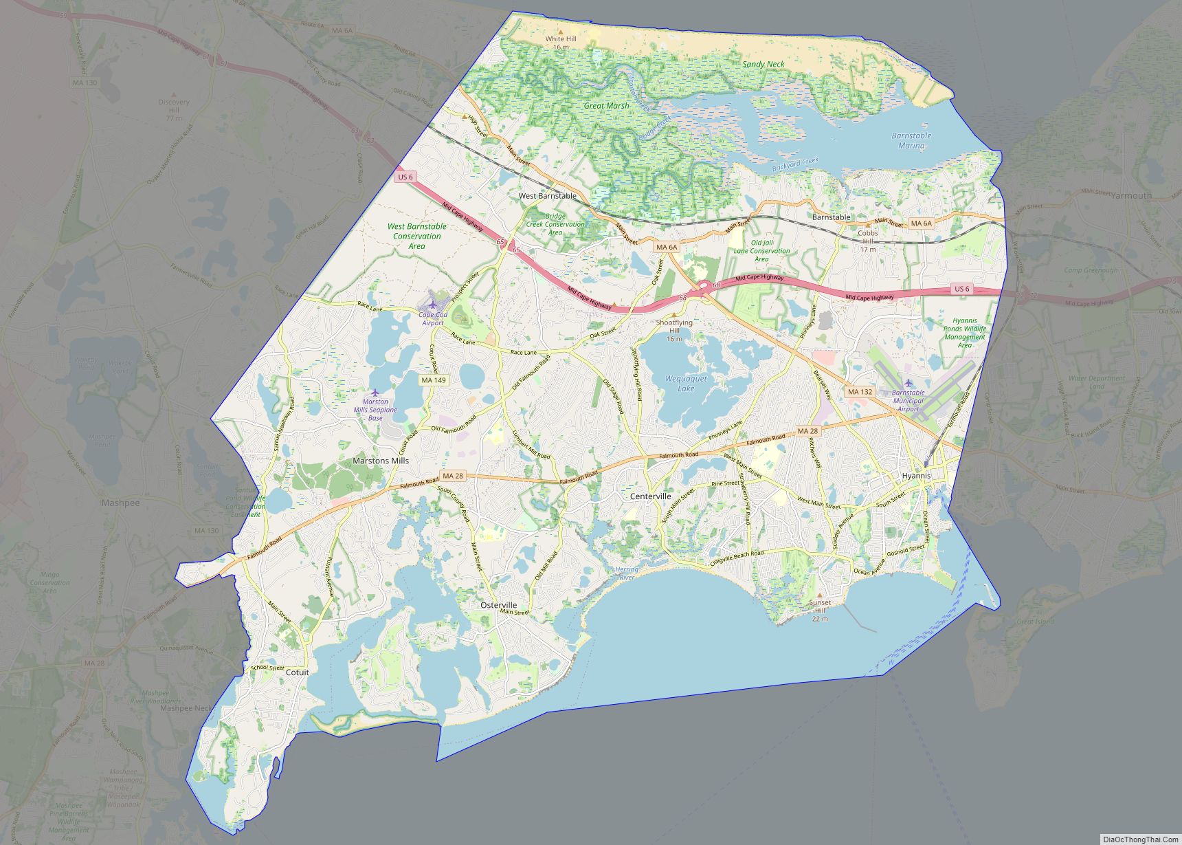 Map of Barnstable Town city