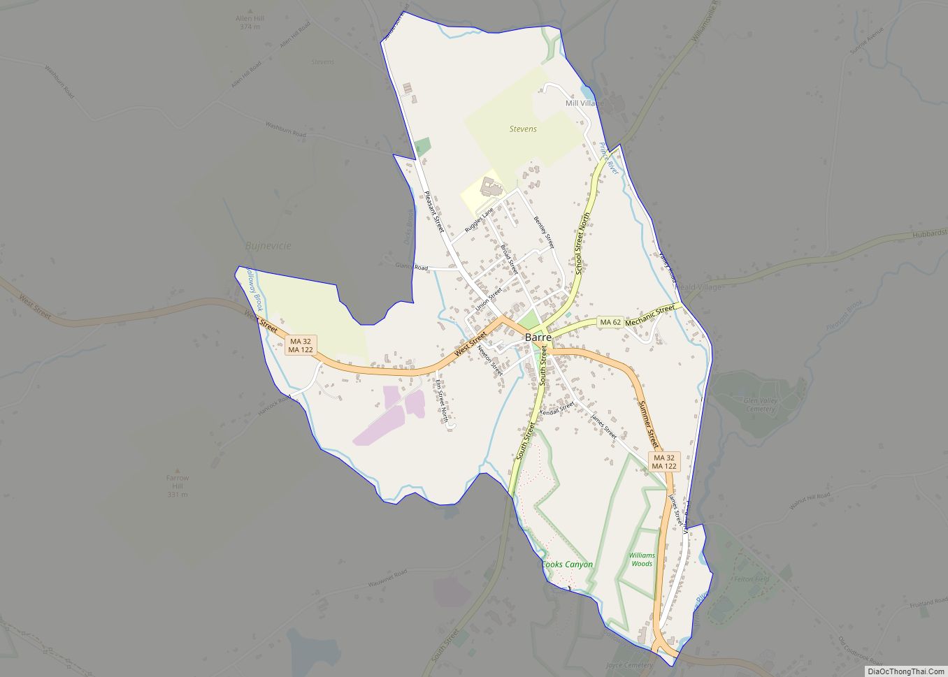 Map of Barre CDP