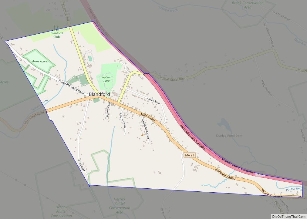 Map of Blandford CDP