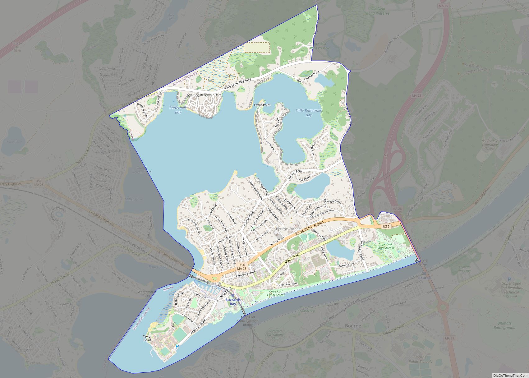 Map of Buzzards Bay CDP