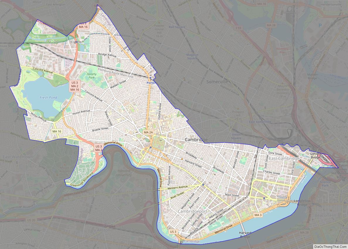 Map of Cambridge city, Massachusetts