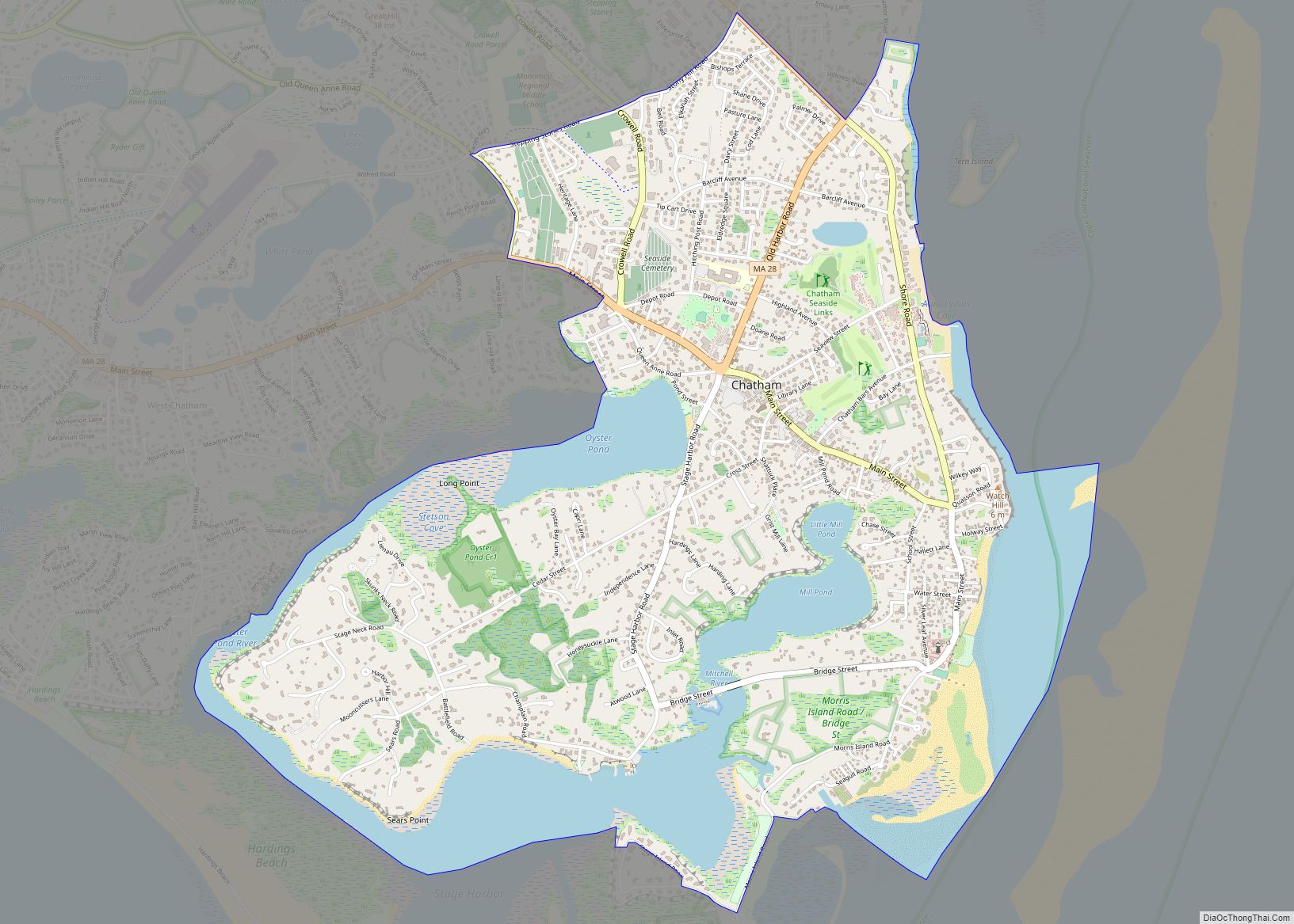 Map of Chatham CDP, Massachusetts